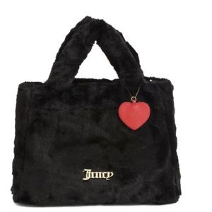 Juicy Couture faux fur black tote bag